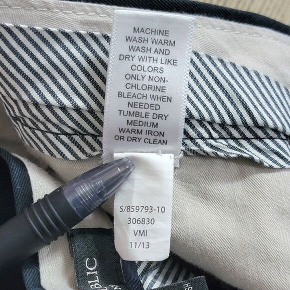 Banana Republic Pants Mens 36x31* Black Emerson Chino 100% Cotton - Picture 13 of 13